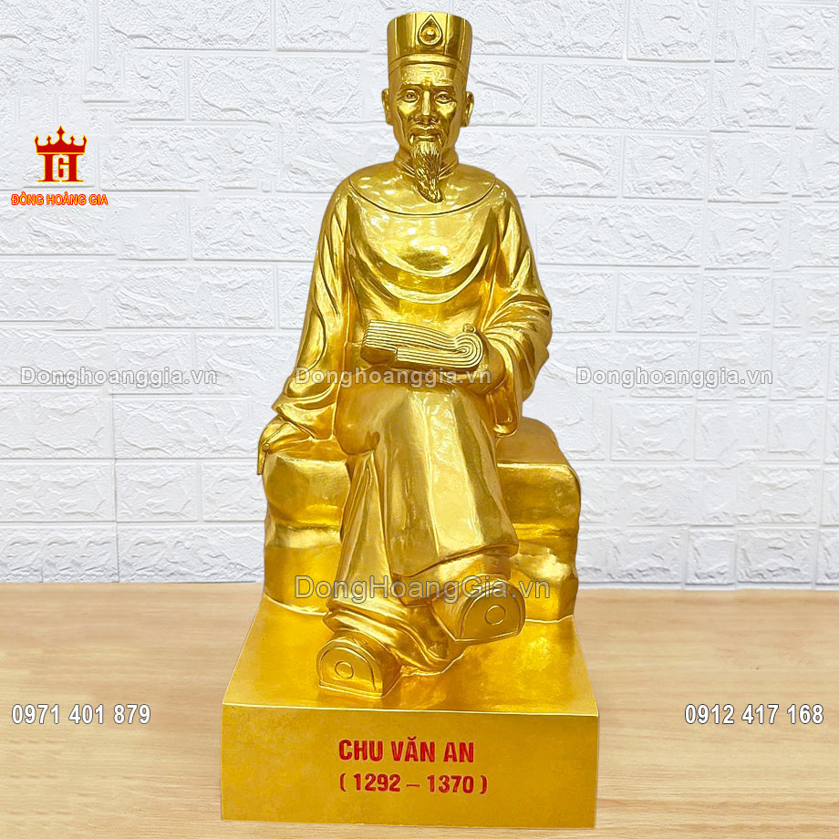 Tượng Chu Văn An bằng đồng mạ vàng được đúc theo yêu cầu